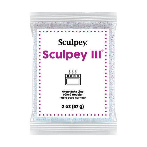 SCULPEY - III - White Glitter - 2 oz (57 g) Bar