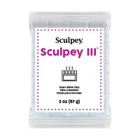 SCULPEY - III - White Glitter - 2 oz (57 g) Bar