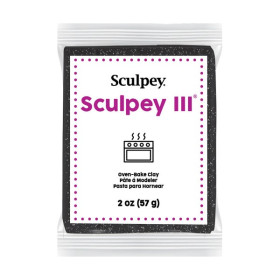 SCULPEY - III - Black Glitter - 2 oz (57 g) Bar