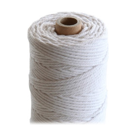 ARTEMIO - Bobine de Ficelle Coton Câblé - 2.2 mm x 70 m - Blanc
