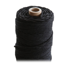 ARTEMIO - Bobine de Ficelle Coton Câblé - 2.2 mm x 70 m - Noir