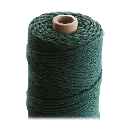 ARTEMIO - Cabled Cotton String Spool - 2.2 mm x 70 m - Dark Green