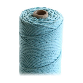 ARTEMIO - Cabled Cotton String Spool - 2.2 mm x 70 m - Azure