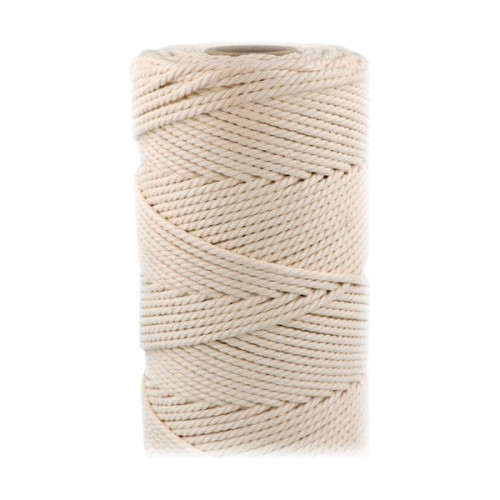ARTEMIO - Bobine de Ficelle Coton Câblé - 3 mm x 60 m - Écru