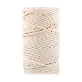 ARTEMIO - Cabled Cotton String Spool - 4 mm x 33 m - Ecru