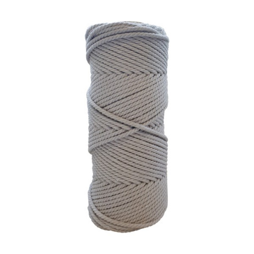ARTEMIO - Cabled Cotton String Spool - 3 mm x 60 m - Grey