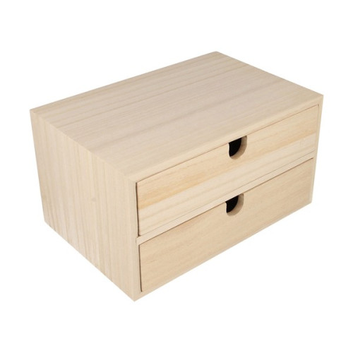 ARTEMIO - Bloc Meuble en Bois - 2 Tiroirs - Petit Format