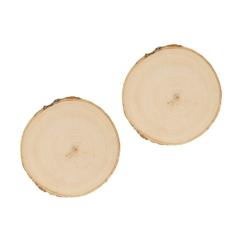 ARTEMIO - Round Poplar Wood Slices - 9-10 cm - Set of 2