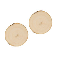 ARTEMIO - Round Poplar Wood Slices - 9-10 cm - Set of 2
