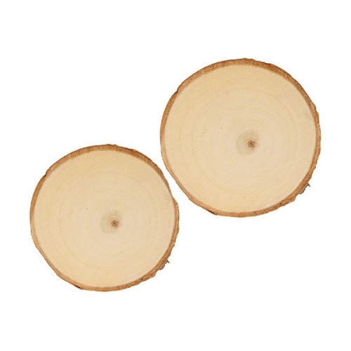 ARTEMIO - Round Poplar Wood Slices - 10.5-12 cm - Set of 2