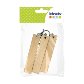 ARTEMIO - Porte-Clés en Bois - Rectangles 20 x 100 x 5 mm - Set de 3