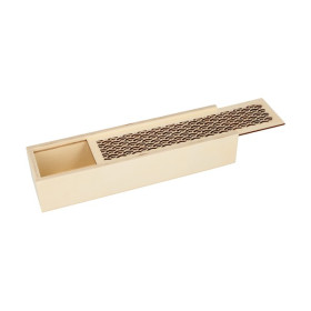 ARTEMIO - Wooden Pencil Box - Fan Pattern - 24 x 6.5 x 4.5 cm