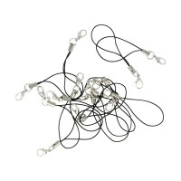 ARTEMIO - Phone Lanyards + Clasps - Black - 7 cm - Set of 15