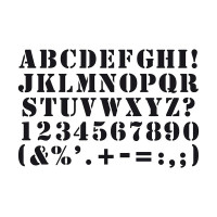 ARTEMIO - Pochoir 10 x 15 cm - Alphabet Gras