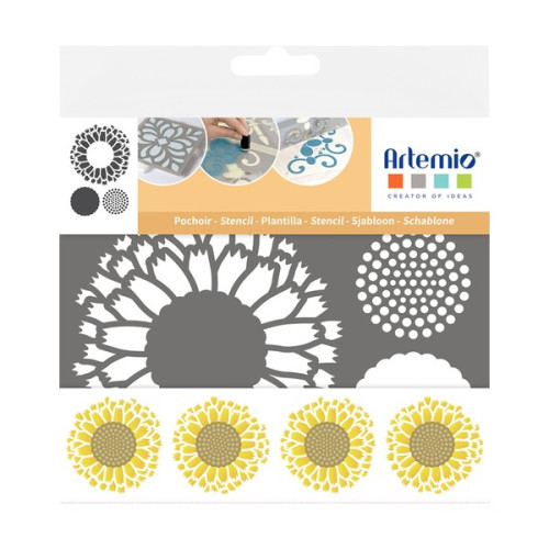 ARTEMIO - Stencil 10 x 15 cm - Botanica Sunflower