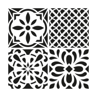 ARTEMIO - Pochoir 30 x 30 cm - Carreau Ciment 1
