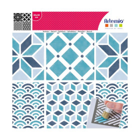 ARTEMIO - Stencil 30 x 30 cm - Wave Tiles