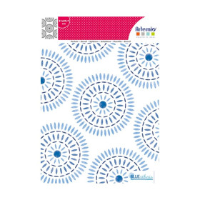 ARTEMIO - Stencil A4 - Blue Ethnic Rosettes
