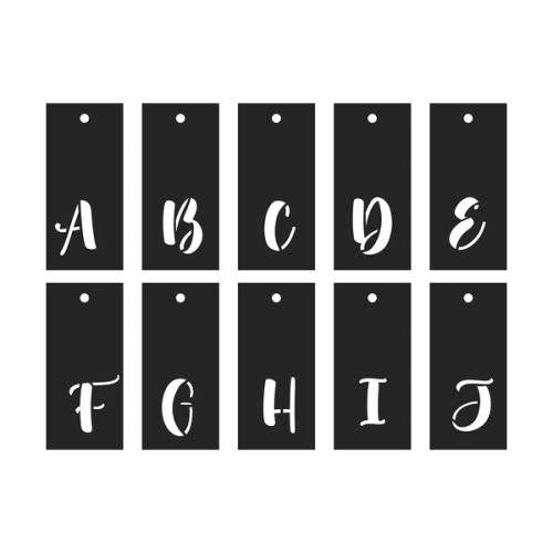 ARTEMIO - Pochoir Alphabet sur Anneau - Calligraphie - 70 Pièces