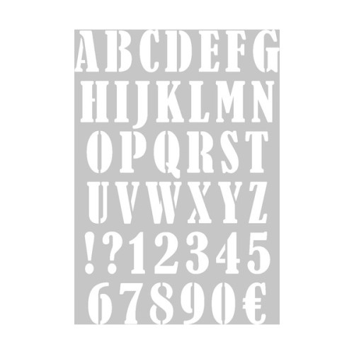 ARTEMIO - Pochoir A3 - Alphabet - Avec Chiffres et Signes