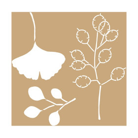 ARTEMIO - 20x20 cm Stencil - Kraft - Ginkgo Biloba