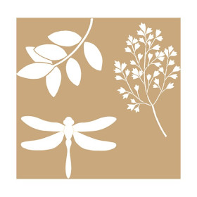 ARTEMIO - 20x20 cm Stencil - Kraft - Ginkgo Biloba