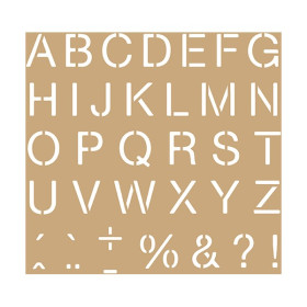 ARTEMIO - 20x20 cm Stencil - Kraft - Alphabet