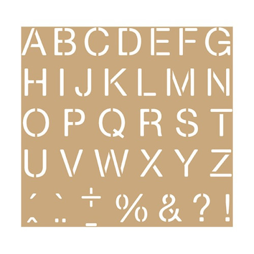 ARTEMIO - Pochoir 20x20 cm - Kraft - Alphabet