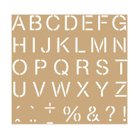 ARTEMIO - Pochoir 20x20 cm - Kraft - Alphabet
