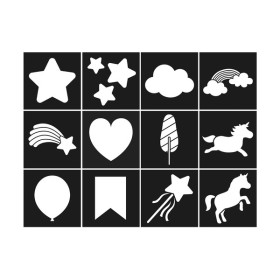 ARTEMIO - Set de 12 Pochoirs - 9 x 9 cm - Rainbow