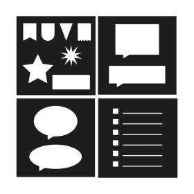ARTEMIO - Set of 12 Stencils - 9 x 9 cm - Bullet Journal