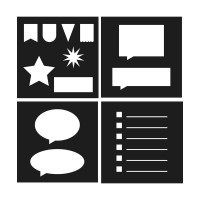 ARTEMIO - Set of 12 Stencils - 9 x 9 cm - Bullet Journal