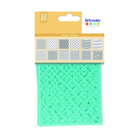 ARTEMIO - Set de 12 Pochoirs - 9 x 9 cm - Fonds Déco / Géométrique