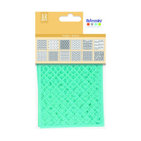 ARTEMIO - Set de 12 Pochoirs - 9 x 9 cm - Fonds Déco / Géométrique