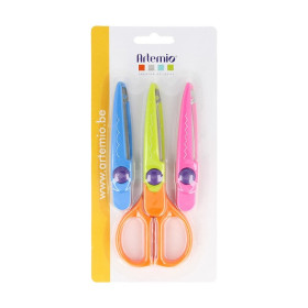 ARTEMIO - Modern Fancy Scissors - 1 Handle + 3 Zigzag / Pinking Blades