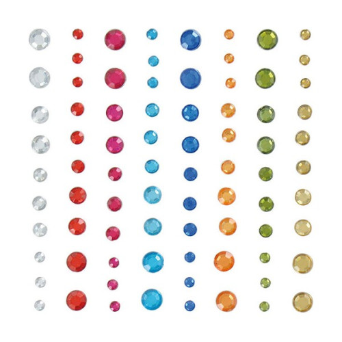 ARTEMIO - Adhesive Gems - Set of 80 - RONDES - 8 COULEURS