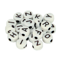 ARTEMIO - Perles Alphabet - Set de 300 - 6MM - BLANC / NOIR