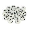 ARTEMIO - Alphabet Beads - Set of 300 - 6MM - BLANC / NOIR