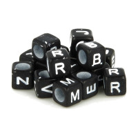 ARTEMIO - Alphabet Beads - Set of 300 - 6MM - NOIR ET BLANC