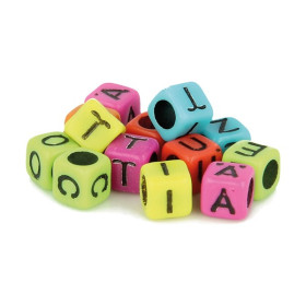 ARTEMIO - Alphabet Beads - Set of 300 - 6MM - COULEURS