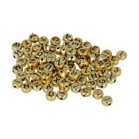 ARTEMIO - Alphabet Beads (50G) - 7MM - OR / NOIR