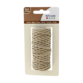 ARTEMIO - Bobine Ficelle Cuir - Plat - 2mm x 15m - Nature