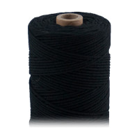ARTEMIO - Bobine de Ficelle Coton Câblé - 1.5 mm x 140 m - Noir