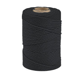 ARTEMIO - Cabled Cotton String Spool - 2.2 mm x 70 m - Black