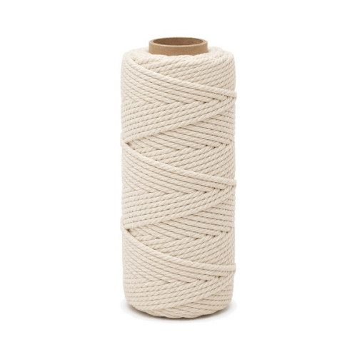 ARTEMIO - Bobine de Ficelle Coton Câblé - 3 mm x 60 m - Écru