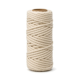 ARTEMIO - Cabled Cotton String Spool - 4 mm x 33 m - Ecru