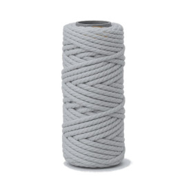 ARTEMIO - Cabled Cotton String Spool - 4 mm x 33 m - Grey