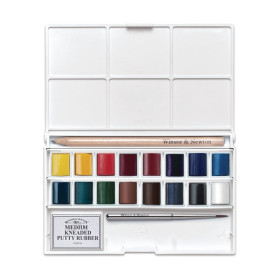 Winsor & Newton - Boîte Aquarelle Cotman Pocket Complète 16 Demi-Godets
