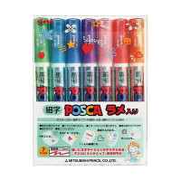 POSCA - Marqueurs PC-1M - Set de 7 - Paillettes