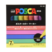 POSCA - PC-1M Markers - Set of 7 - Pastels
